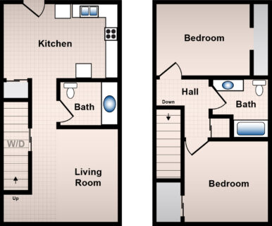2 Bed / 1½ Bath / 970 sq ft / Availability: Please Call / Deposit: $600 / Rent: $860