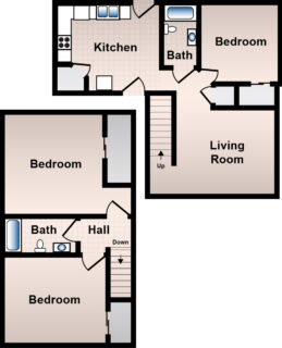 3 Bed / 2 Bath / 1,420 sq ft / Availability: Please Call / Deposit: $600 / Rent: $1,085